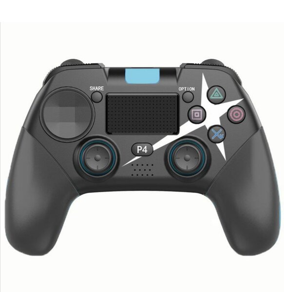 Ovegna p01: manette de jeux sans fil pour playstation 4 android et pc  gamepad  bluetooth  double vibration  batterie lithium rechargeable 1000mah  haut-parleur prise jack (noir)