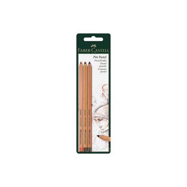 Blister de 3 crayons Pitt Pastel FABER-CASTELL