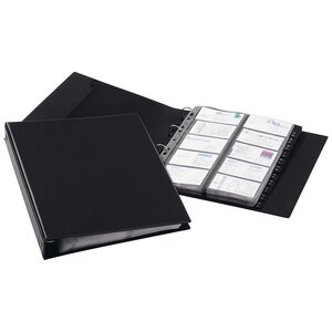 VISIFIX ECONOMY, porte-cartes, 400 compartiments, 12 parties, pré-imprimé : A-Z, avec index alphabétique, noir