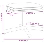 vidaXL Repose-pied Blanc crème 60x60x36 cm Velours