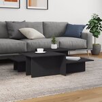 vidaXL Tables basses 2 Pièces gris bois d'ingénierie