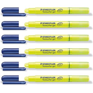 Surligneur 'Textsurfer gel' Tracé 3 mm Jaune x 6 STAEDTLER