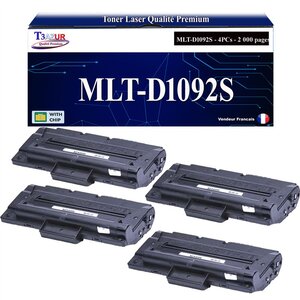 T3AZUR -4x Toners compatibles avec Samsung MLT-D1092S MLTD1092S pour Samsung SCX4300 SCX-4300
