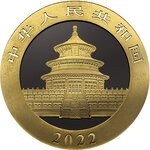 Pièce de monnaie 10 Yuan Chine 2022 30 grammes argent BU – Panda (édition nuit dorée)
