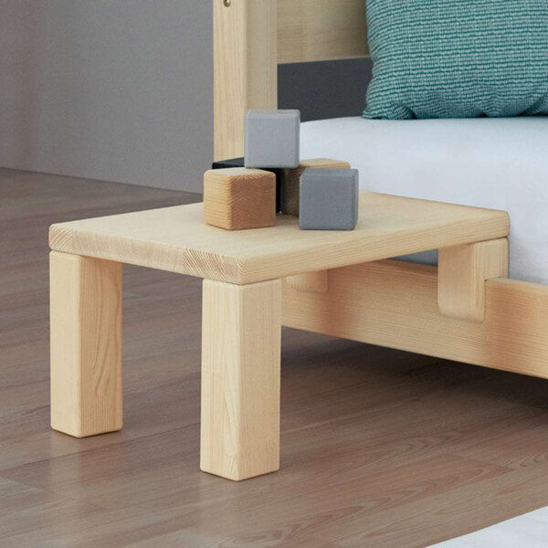 Table de chevet à fixer sur le lit - Bois vernis - 23 x 32 x 41 cm