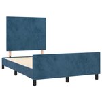 vidaXL Cadre de lit avec tête de lit Bleu foncé 120x200 cm Velours
