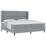 Lit à ressort vidaXL avec matelas - Gris clair  200x200 cm  Tissu