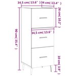vidaXL Buffet blanc 34 5x34x90 cm bois d'ingénierie
