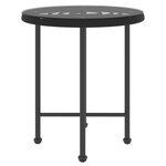 vidaXL Table de salle à manger Noir Ø50 cm Verre trempé et acier