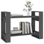 vidaXL Bibliothèque/Séparateur de pièce Gris 80x35x56 5 cm Pin solide