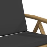 vidaXL Ensemble de bistro pliante 3 Pièces et coussins gris foncé bambou