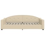 vidaXL Lit de jour avec gigogne et tiroirs crème 90x200 cm tissu