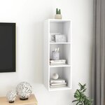 vidaXL Meuble TV mural Blanc 37x37x107 cm Bois d’ingénierie
