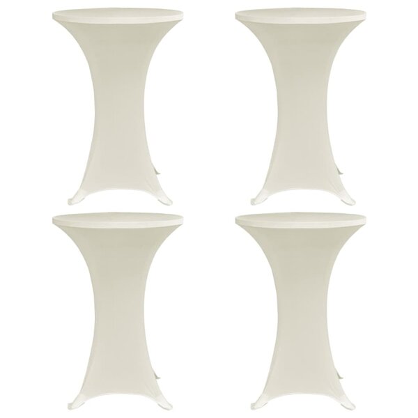 vidaXL Housses élastiques de table Ø 80 cm Crème 4 Pièces