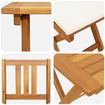 vidaxl Ensemble Bistro Pliable de 3 Pièces avec Coussins en Bois Massif d'Acacia