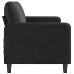 vidaXL Canapé à 3 places Noir 180 cm Velours