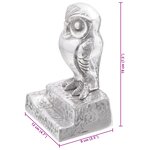 Serre-livres 2 Pièces Argent 12x9x19 cm Aluminium Hibou