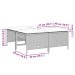 vidaXL Tabourets de jardin avec coussins lot de 4 noir résine tressée