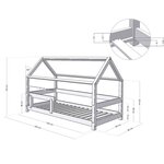 Lit cabane enfant TERY 80 x 160 Blanc