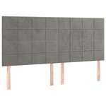 vidaXL Sommier à lattes de lit et matelas Gris clair 160x200cm Velours