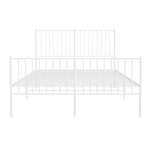 vidaXL Cadre de lit métal sans matelas et pied de lit blanc 140x200 cm