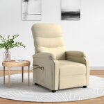 vidaXL Fauteuil électrique de massage Crème Tissu