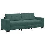 Ensemble de canapé 3 pièces avec coussins en velours vert foncé