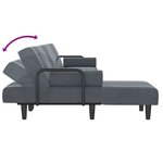 vidaXL Canapé-lit en forme de L gris 260x140x70 cm velours