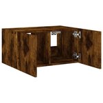 vidaXL Meuble TV mural avec lumières LED chêne fumé 60x35x31 cm