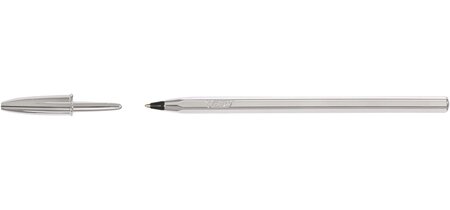 Stylo bille CRISTAL SHINE Pte Moyenne 1 mm Noir Corps Argent BIC