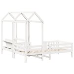 vidaXL Ensemble de lit et de banc avec toit 100x200 cm bois pin massif