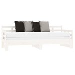 vidaXL Lit coulissant Blanc Bois de pin solide 2x(80x200) cm