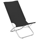 vidaXL Chaises de plage pliables 2 Pièces Noir Tissu