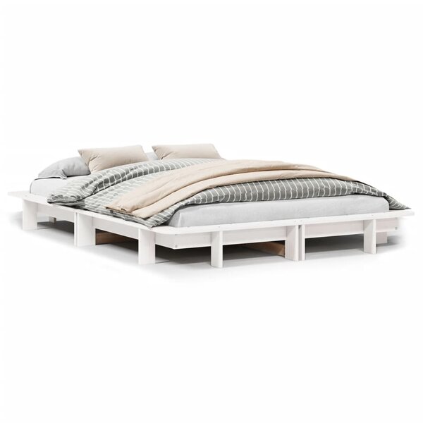 vidaXL Cadre de lit sans matelas blanc 120x190 cm bois de pin massif