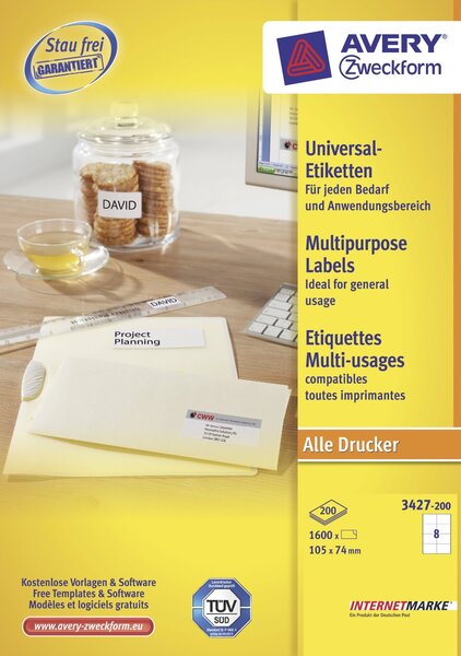 Étiquettes multi-usages, 105 x 74 mm, blanc avery zweckform