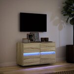 vidaXL Meuble TV mural avec lumières LED chêne sonoma 80x31x45 cm