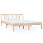 vidaXL Cadre de lit Bois massif 140x190 cm