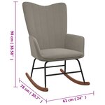 vidaXL Chaise à bascule avec repose-pied Gris clair Velours