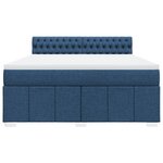 vidaXL Sommier à lattes de lit avec matelas Bleu 180x200 cm Tissu