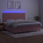 vidaXL Sommier à lattes de lit matelas LED Rose 200x200 cm Velours