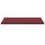 vidaXL Auvent manuel rétractable avec LED bordeaux 600x300 cm