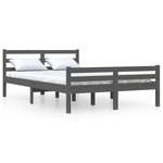 vidaXL Cadre de lit Gris Bois massif 120x200 cm