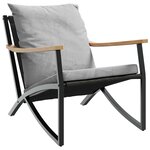vidaXL Ensemble de meubles de balcon avec coussins 5 Pièces noir acier