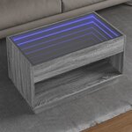 vidaXL Table basse avec LED infini sonoma gris 90x50x50 cm
