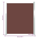 vidaXL Auvent latéral rétractable 160 x 500 cm Marron