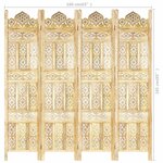 vidaXL Cloison de séparation 4 panneaux 160x165 cm Bois de manguier