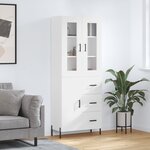 vidaXL Buffet haut Blanc 69 5x34x180 cm Bois d'ingénierie