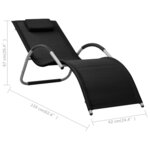 vidaXL Chaise longue textilène noir et gris