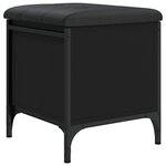 vidaXL Banc de rangement noir 42x42x45 cm bois d'ingénierie