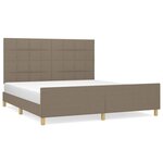 vidaXL Cadre de lit avec tête de lit Taupe 160x200 cm Tissu